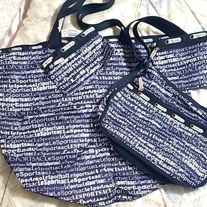 4 Piece Le Sportsac Logo Bag Set Authentic NWT